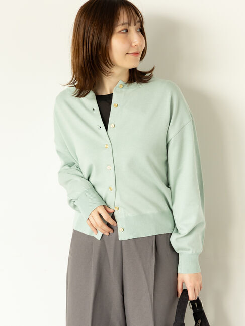 Te chichi TERRASSE「金釦クルーネックカーディガン」|カーディガン|ミント