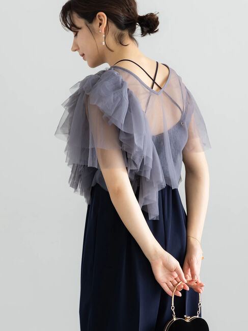 Te chichi「【セレモニーアイテム】チュールフリルレイヤードボレロ」|シャツ・ブラウス|