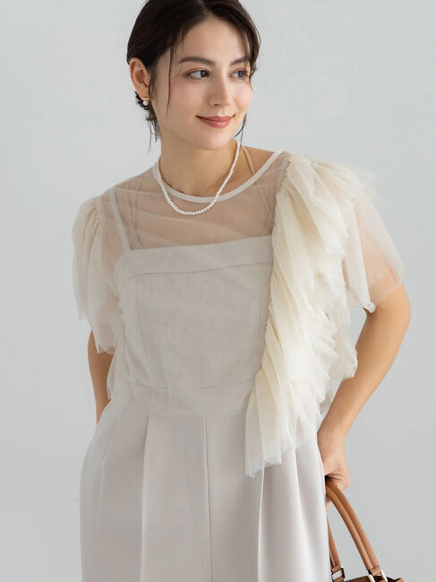 Te chichi「【セレモニーアイテム】チュールフリルレイヤードボレロ」|シャツ・ブラウス|