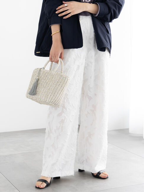 Te chichi「カットジャガードパンツ(セットアップ可)」|その他|オフホワイト