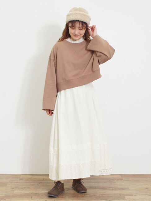 Samansa Mos2「◎ショート丈スウェット」|Tシャツ・カットソー|