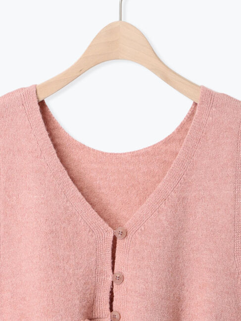 Samansa Mos2「Vネック裾フリル前後2WAYニットベスト」|ダウンベスト・ベスト|