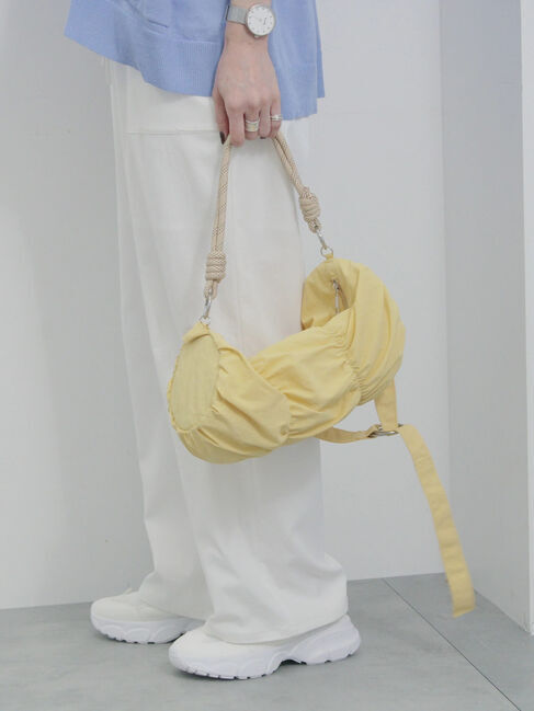 Samansa Mos2 blue「シャーリングミニドラムバッグ」|その他|イエロー