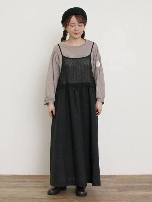 Samansa Mos2「【ゆべし&times;Samansa Mos2】インナー付キャミワンピース」|ワンピース|ブラック