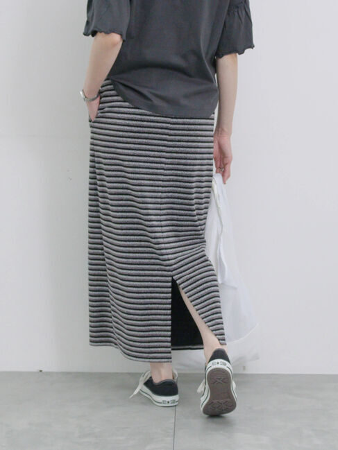 Samansa Mos2 blue「ラメナロースカート」|スカート|