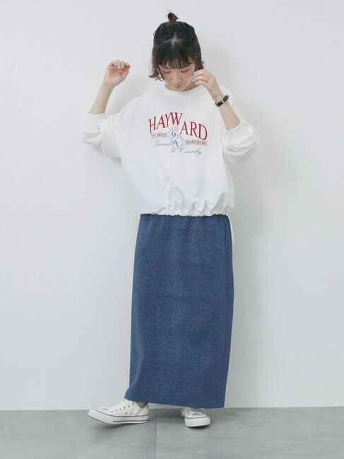 Samansa Mos2 blue「ラメナロースカート」|スカート|