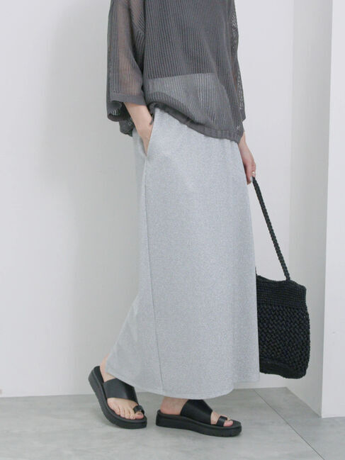 Samansa Mos2 blue「ラメナロースカート」|スカート|