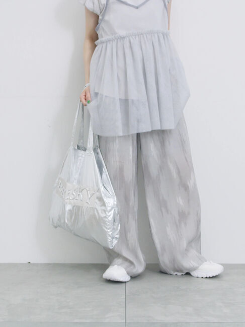 Samansa Mos2 blue「【接触冷感】水彩柄イージーパンツ」|その他|