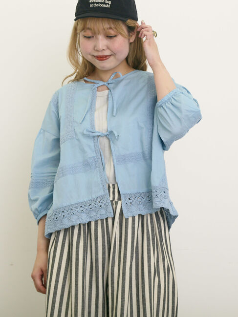 Samansa Mos2「パッチワークレースブラウス」|シャツ・ブラウス|