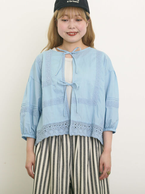 Samansa Mos2「パッチワークレースブラウス」|シャツ・ブラウス|