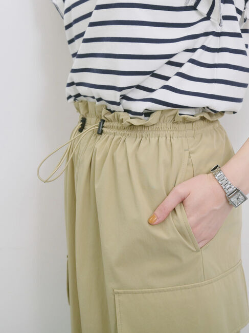 Samansa Mos2 blue「ナイロンカーゴスカート」|スカート|