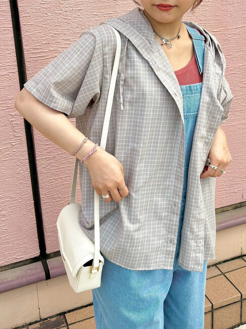 SM2「チェック柄フードシャツ」|シャツ・ブラウス|