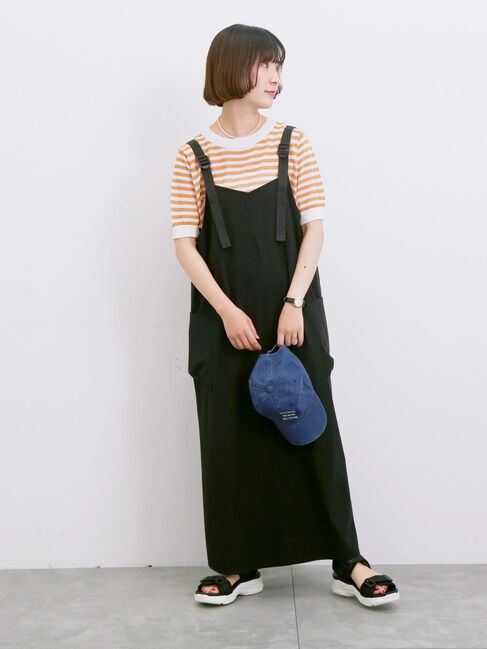 Samansa Mos2 blue「◎ボーダーニットプルオーバー」|ニット・セーター|