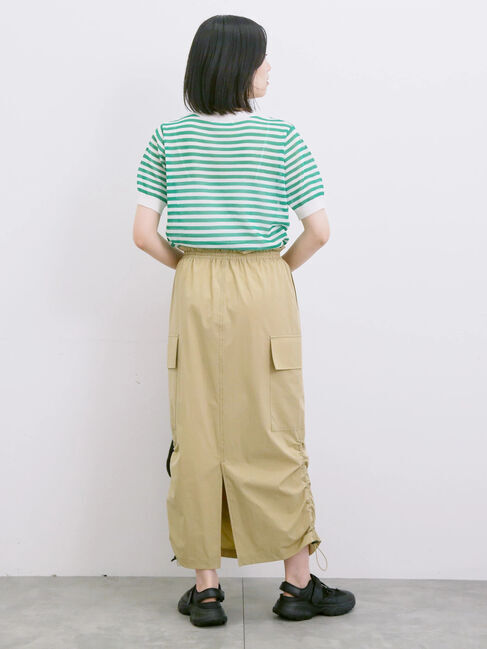 Samansa Mos2 blue「◎ボーダーニットプルオーバー」|ニット・セーター|