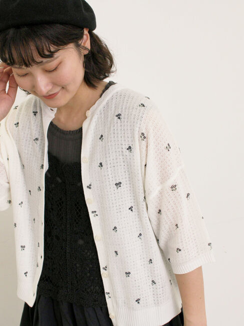 Samansa Mos2「小花柄プリントカーディガン」|カーディガン|