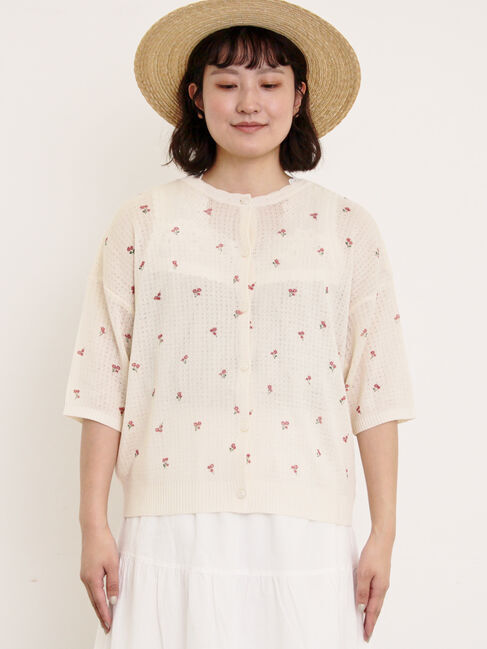 Samansa Mos2「小花柄プリントカーディガン」|カーディガン|