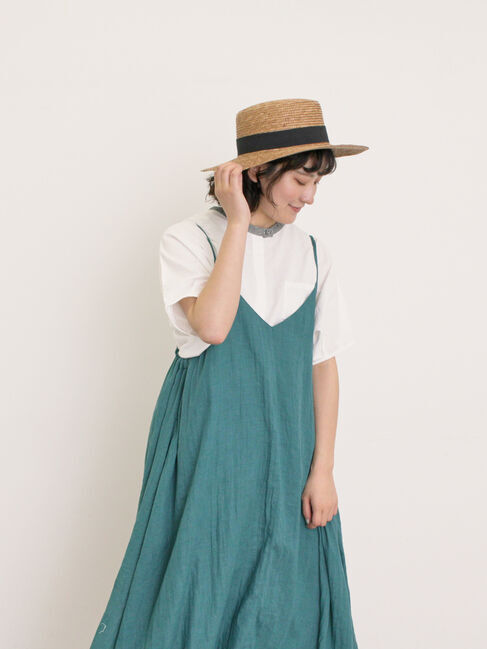 Samansa Mos2「【クールコットン】柄アソートクレリック袖タックブラウス」|シャツ・ブラウス|