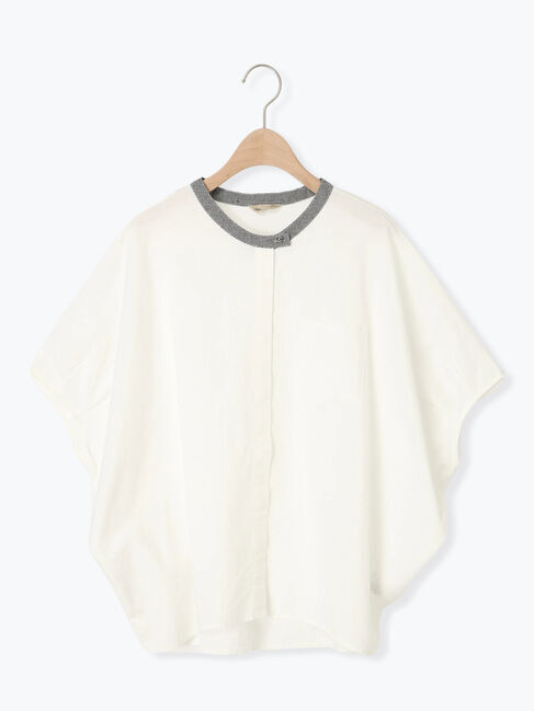 Samansa Mos2「【クールコットン】柄アソートクレリック袖タックブラウス」|シャツ・ブラウス|