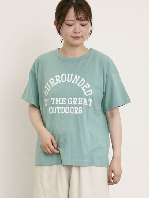 Samansa Mos2「【オーガニックコットン】ロゴプリントTシャツ」|Tシャツ・カットソー|