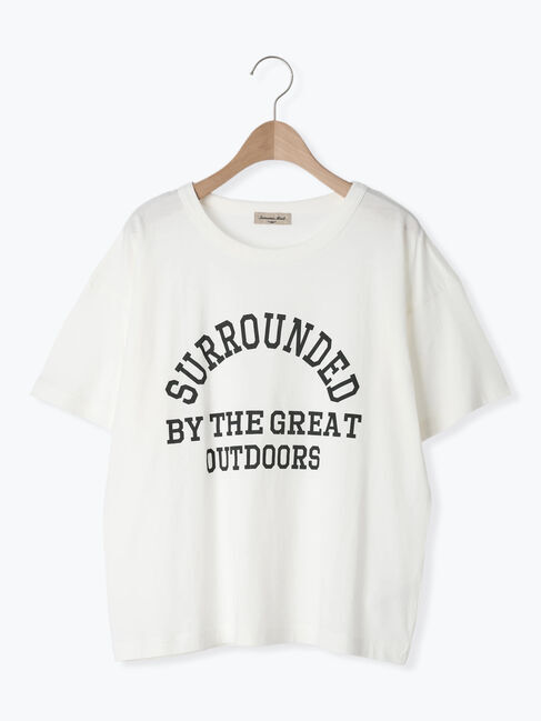 Samansa Mos2「【オーガニックコットン】ロゴプリントTシャツ」|Tシャツ・カットソー|