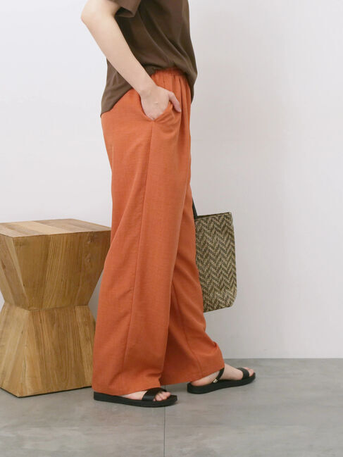 Samansa Mos2 blue「リネンタッチイージーパンツ」|その他|