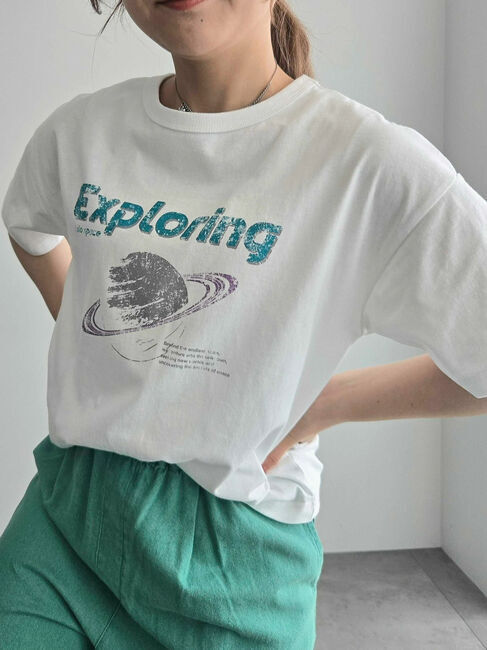 SM2「[接触冷感]スペースモチーフプリントTシャツ」|Tシャツ・カットソー|オフホワイト