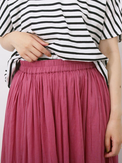 Samansa Mos2 blue「【Made in India】ボイルギャザースカート」|スカート|