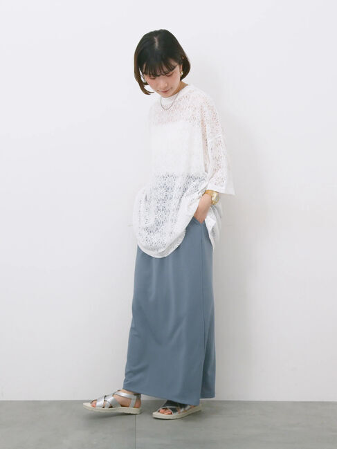 Samansa Mos2 blue「ポンチナロースカート」|スカート|