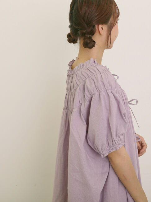 Samansa Mos2「前後2WAYリボンギャザーブラウス」|シャツ・ブラウス|