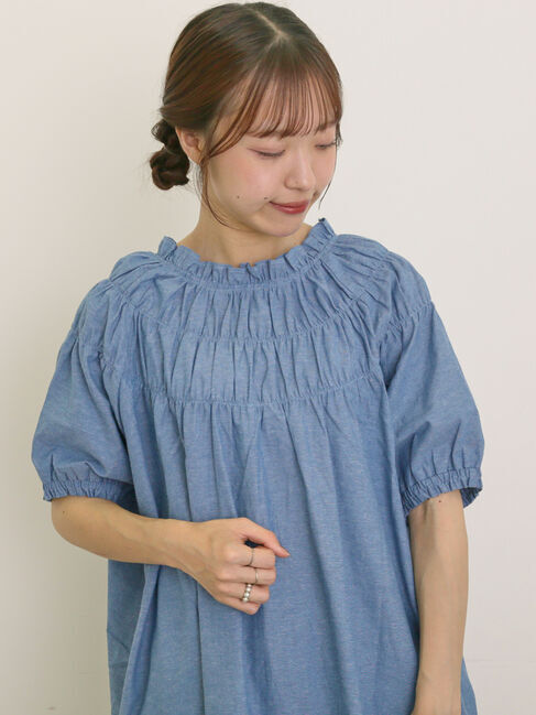 Samansa Mos2「前後2WAYリボンギャザーブラウス」|シャツ・ブラウス|