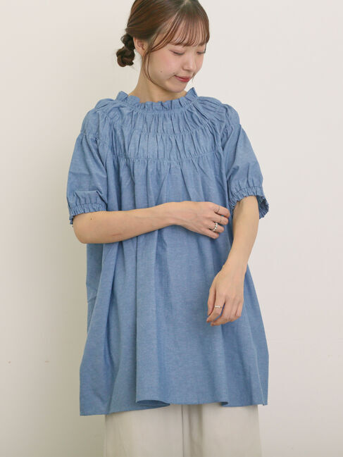 Samansa Mos2「前後2WAYリボンギャザーブラウス」|シャツ・ブラウス|