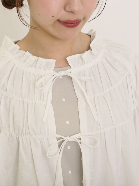 Samansa Mos2「前後2WAYリボンギャザーブラウス」|シャツ・ブラウス|