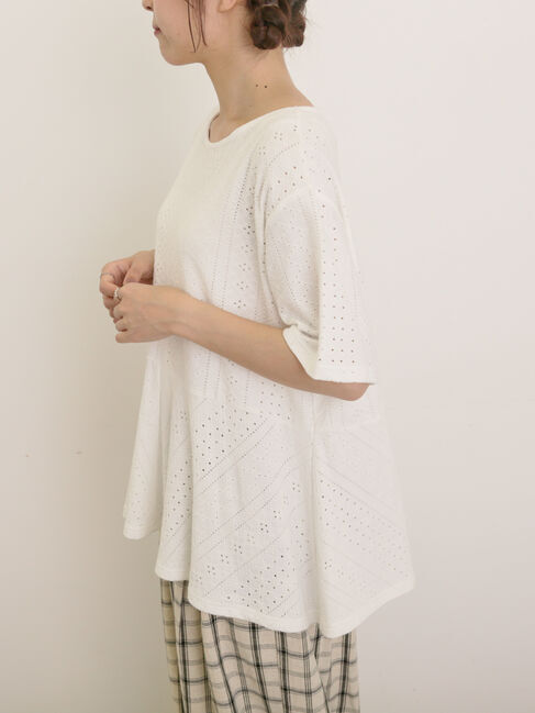 Samansa Mos2「アイレット切替フリルカットソー」|Tシャツ・カットソー|