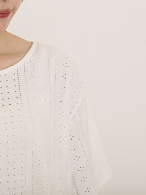 Samansa Mos2「アイレット切替フリルカットソー」|Tシャツ・カットソー|