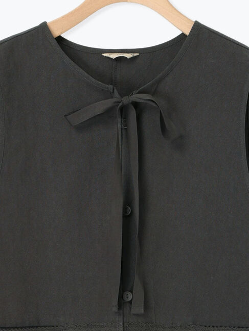 Samansa Mos2「レース付きリボン開きベスト」|ダウンベスト・ベスト|