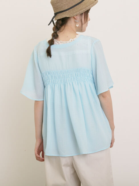 Samansa Mos2「◎2WAYシャーリングチュニック」|シャツ・ブラウス|