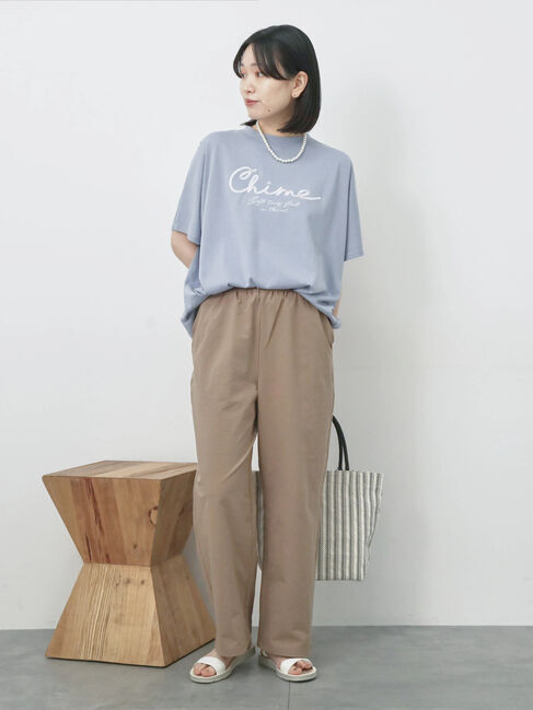 Samansa Mos2 blue「ハイウエストワイドイージーパンツ」|その他|