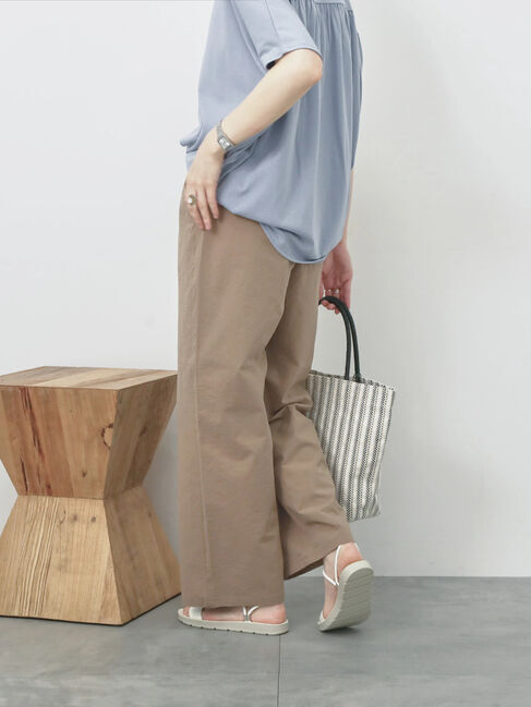 Samansa Mos2 blue「ハイウエストワイドイージーパンツ」|その他|