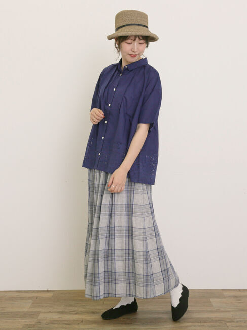 Samansa Mos2「インド裾レースシャツ」|シャツ・ブラウス|