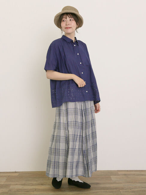 Samansa Mos2「インド裾レースシャツ」|シャツ・ブラウス|