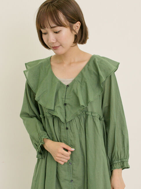 Samansa Mos2「【S/Mサイズ】柄アソート襟フリル2WAYワンピース」|ワンピース|