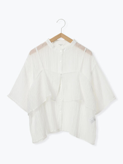 Samansa Mos2 blue「ビスチェドッキングブラウス」|シャツ・ブラウス|