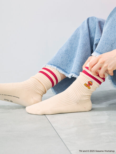SM2「【SESAME STREET meets SM2】フェイス刺繍ラインソックス」|ソックス|
