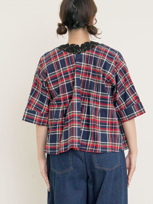 Samansa Mos2「◎チェック柄前後2WAYブラウス」|シャツ・ブラウス|