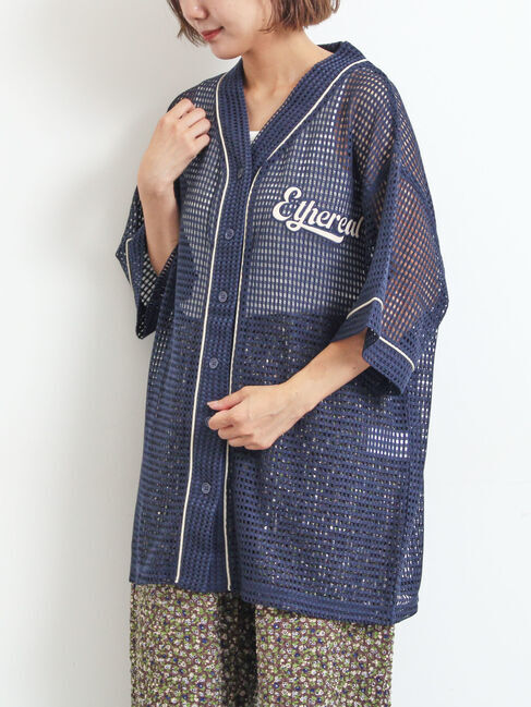 SM2「メッシュベースボールシャツ」|シャツ・ブラウス|ネイビー