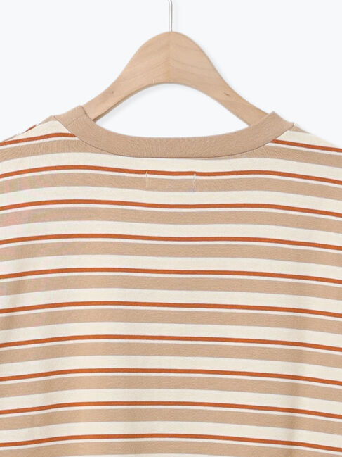 SM2「マルチボーダー袖スリットリボンTシャツ」|Tシャツ・カットソー|