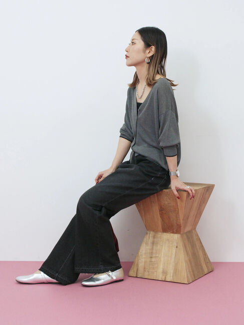 Samansa Mos2 blue「Vカットメリージェーン」|ビジネス・ドレスシューズ|