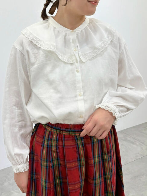 Samansa Mos2「レース襟ブラウス」|シャツ・ブラウス|オフホワイト