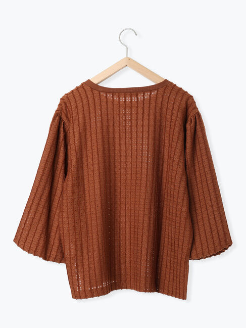 Samansa Mos2 blue「ジャカードボリュームスリーブプルオーバー」|Tシャツ・カットソー|