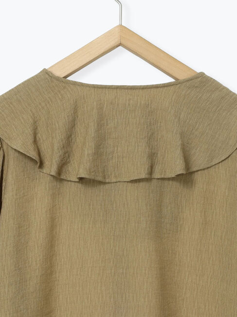 Samansa Mos2 blue「ラッフルカラーブラウス」|シャツ・ブラウス|